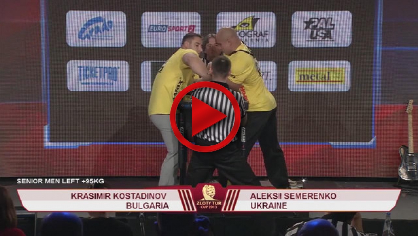 Nemiroff 2013 Krasimir Kostadinov vs Alexey Semerenko  95kg left hand # Armbets.tv # фкьиуеыюем