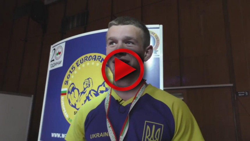 Oleg Zhokh on European Armwrestling Championship 2015 # Armbets.tv # фкьиуеыюем